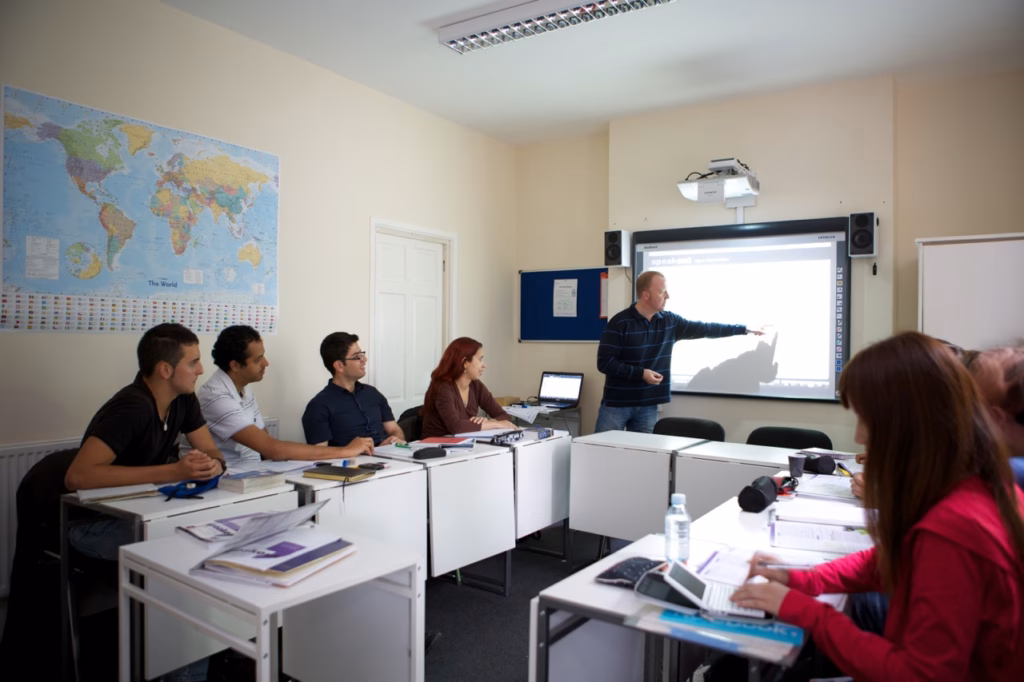 A group of Celtic English Academy learning in a classroom